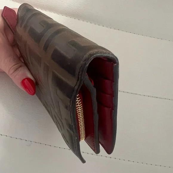 Fendi Brown and Red Wallet - Picture 2 of 6